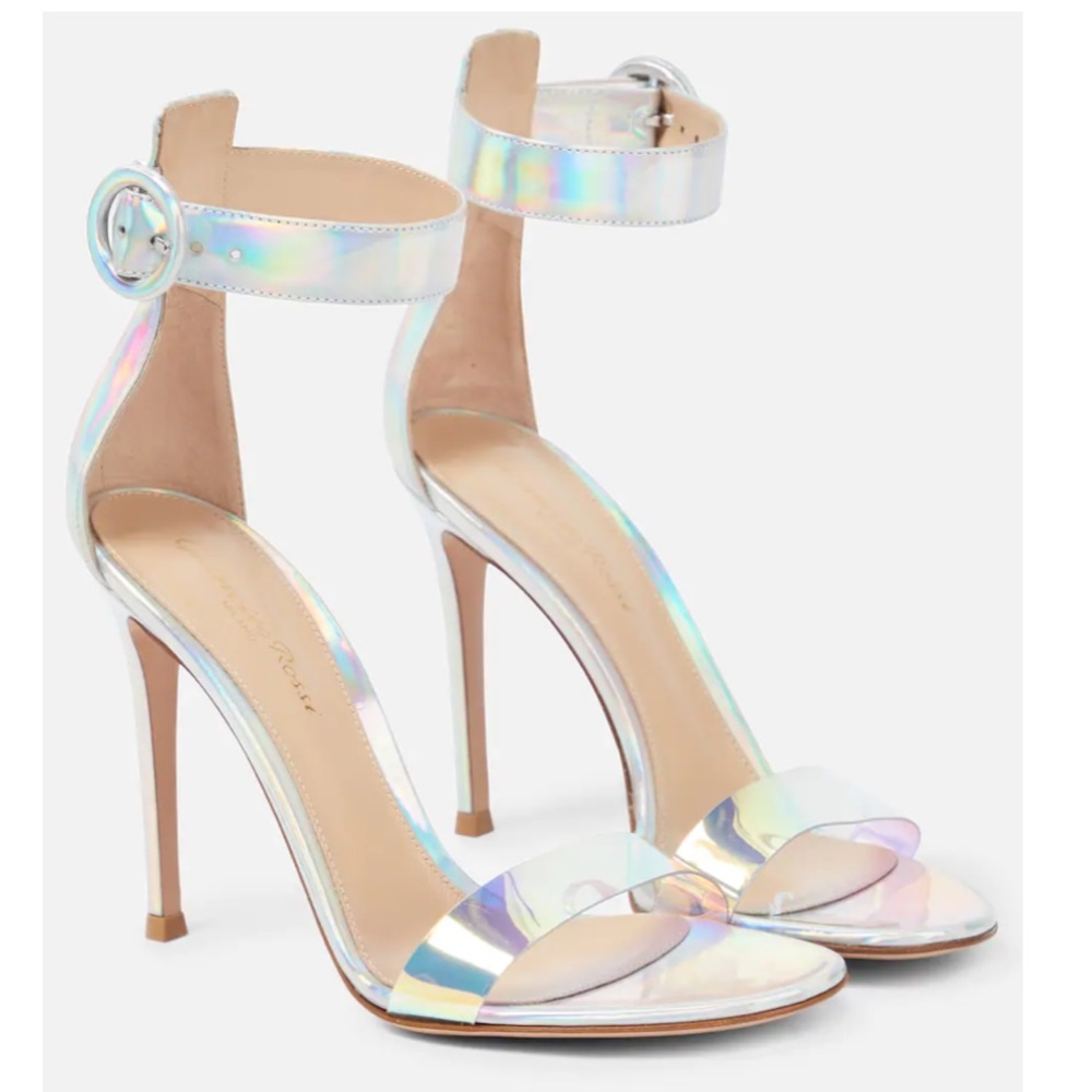 Gianvito Rossi Stella 105 Iridescent stiletto sandals 36.5